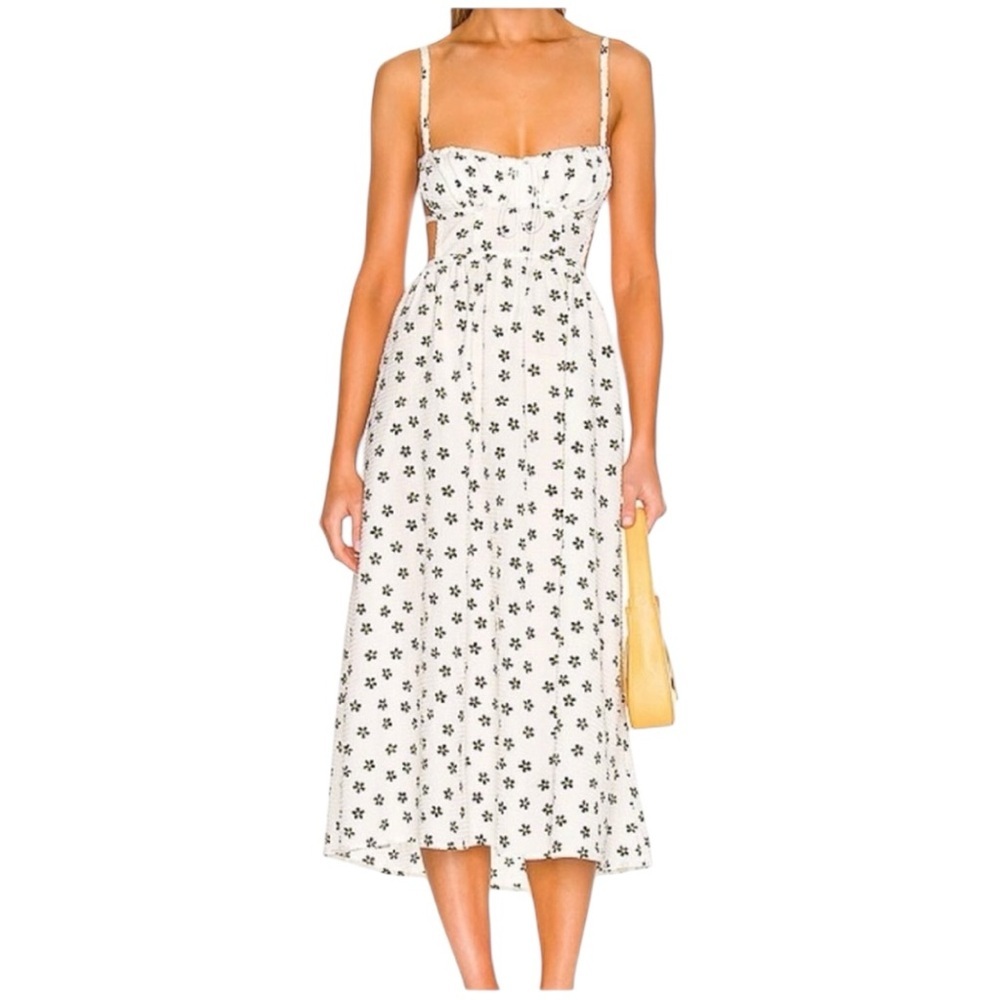 For Love and Lemons Brenda Floral Midi Daisy Dress Size Medium NWT
